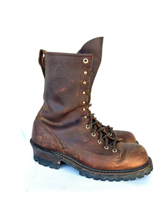 White’s Vintage Smokejumper Logging Brown Leather Boots Patina Lace Up 10.5 Men main image 4